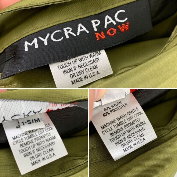 Mycra Pac Now Reversible Rain Jacket Button Collared Black Green Purse SM Medium - Picture 11 of 16